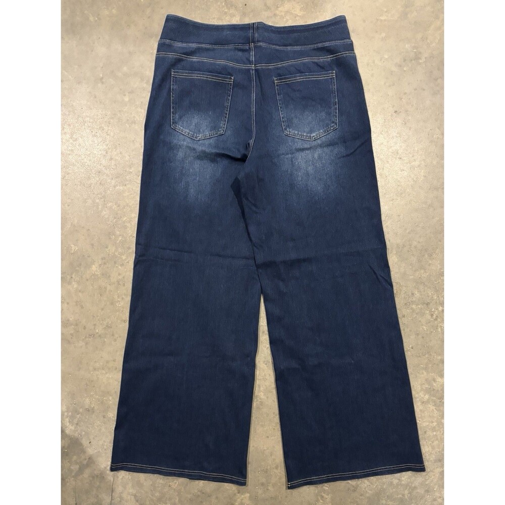 Halara Flex High Waisted Pockets Wide Leg Loose Blue Jeans Size XL Tall - Picture 2 of 7